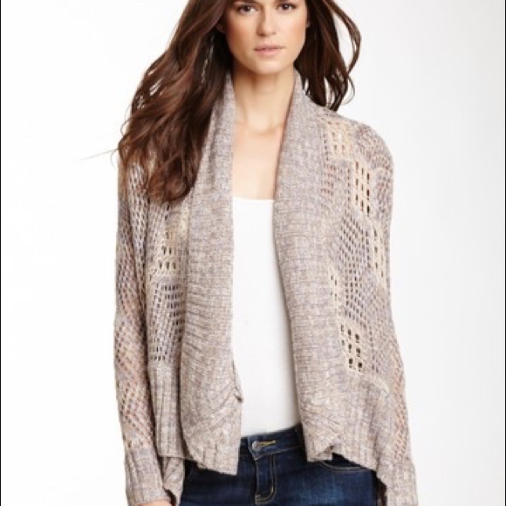 Open crotchet combo cardigan